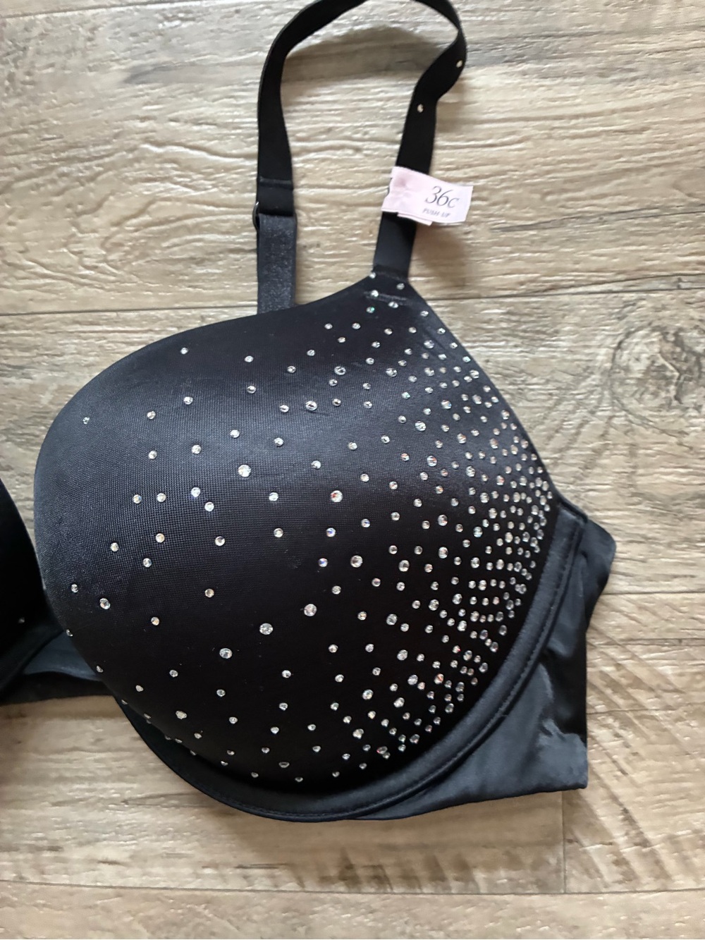 Victoria Secret Rhinestone Sparkle Bombshell Push Up Satin Bra - Picture 6 of 13